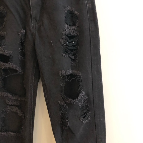 Black Ripped Mom Jeans - Picture 3 of 4